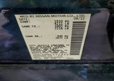 2013 Nissan Altima 2.5 from USA, damaged, VIN 1N4AL3AP0DC127415